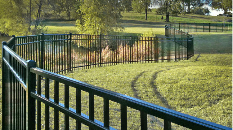 Black aluminum ornamental fence installed in Baton Rouge, LA