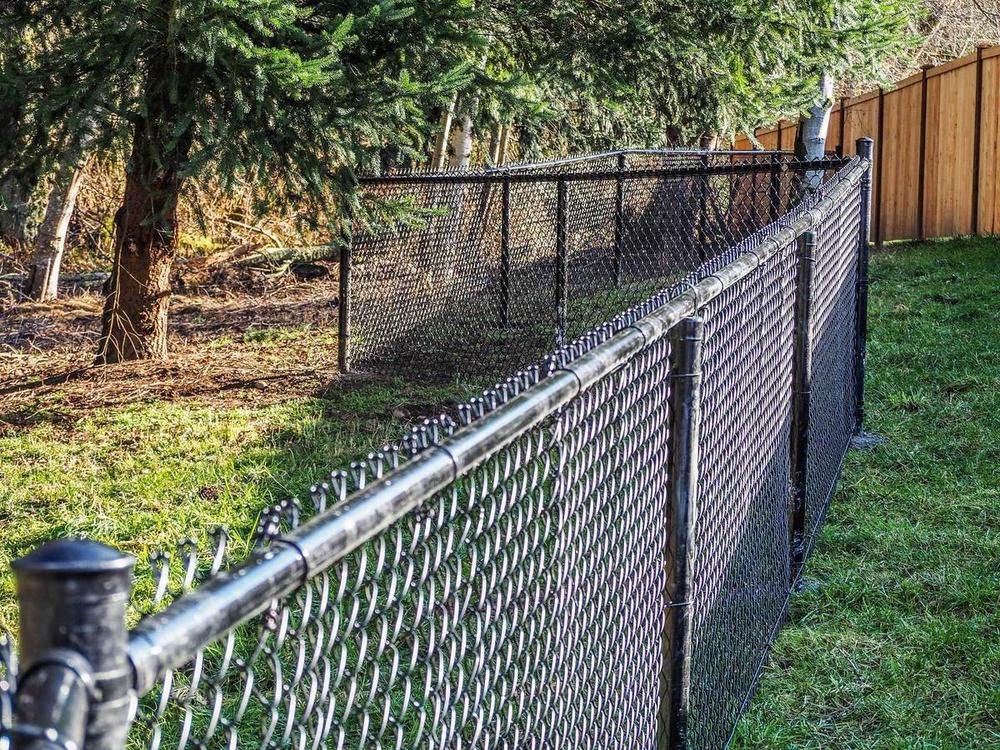 Chain link fence enclosure in a yard in Central, LA