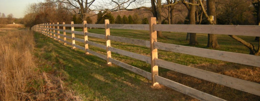 Split rail ranch fence on a rural Baton Rouge, LA property